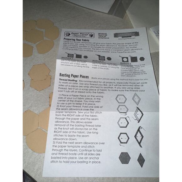 5/8 In Hexden Shapes for 3 Complete Plates Paper Template Piecing HEXDEN058 - Picture 6 of 6